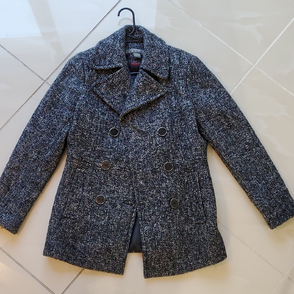 Kenneth Cole Reaction Black and Gray Pea Coat